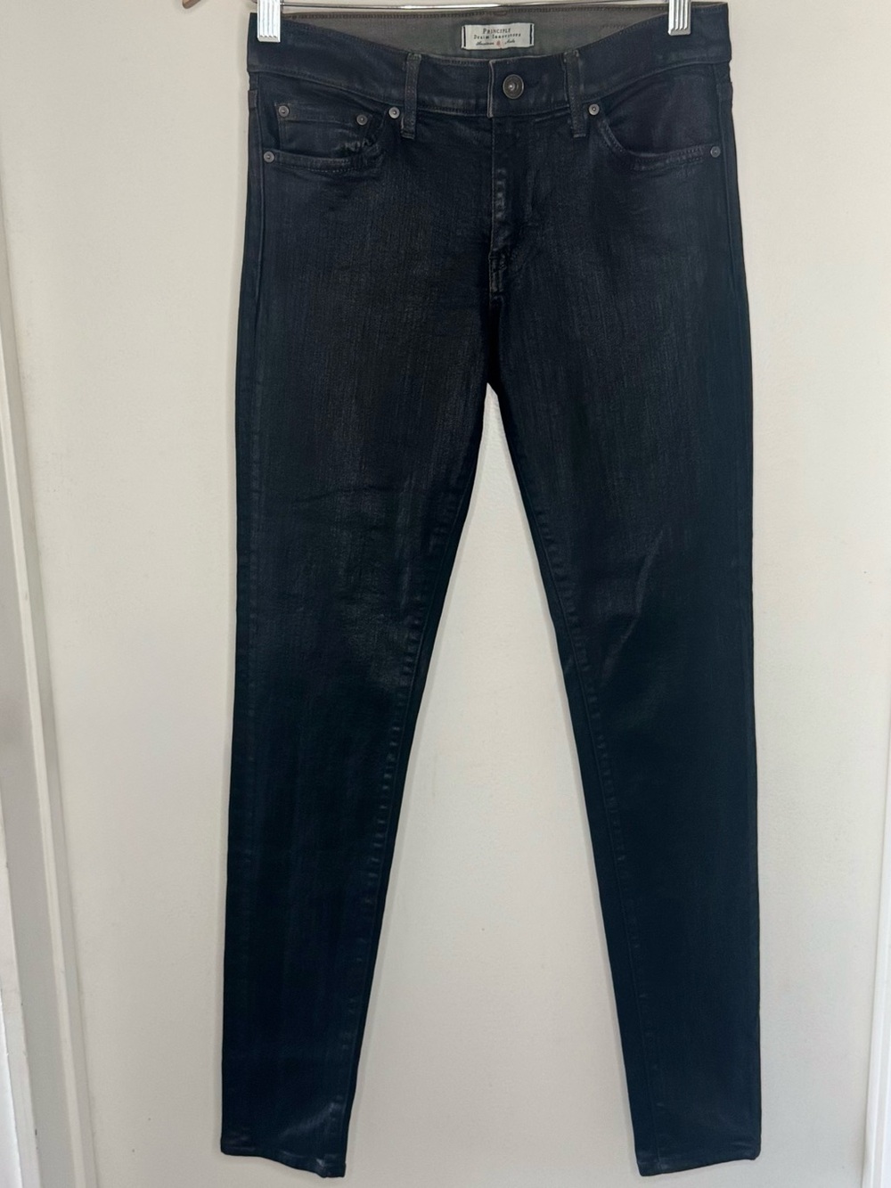 PRINCIPLE Denim Innovators Black Coated Denim Skinny Jeans Women’s 27 Nordstrom
